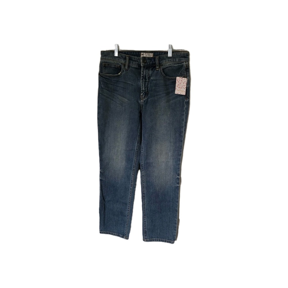 NWT‎ Free People Harbor Women's Cropped	 Mid Rise Jeans Size 28 Medium Wash